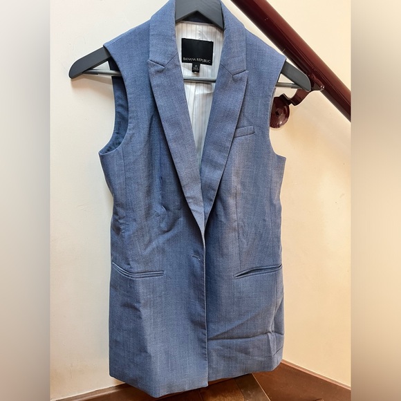 Banana Republic Jackets & Blazers - Banana Republic light blue vest. Size 0. Can dress up or down. Great condition